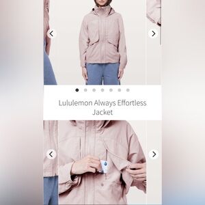Lululemon Always effortless Jacket size 10